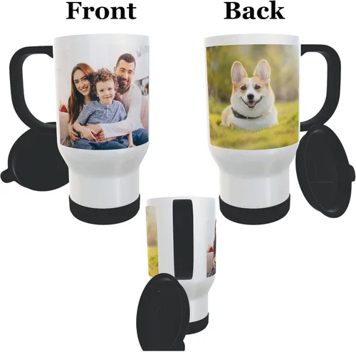 Vista 2 de Taza de vaso personalizada, texto con imagen personalizada o logotipo, taza de cerámica, regalo personalizado para hombres y mujeres, taza