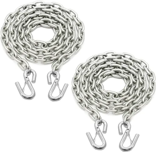 Vista 8 de Boxer Cadena de seguridad para remolque de herramientas (paquete de 2) 1/4 pulgadas x 35 pulgadas, cadenas de remolque de transporte de grado 70