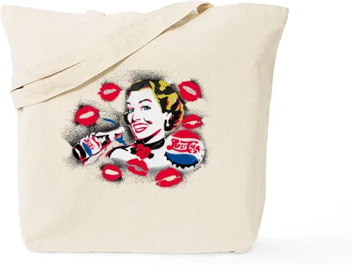 Vista 96 de CafePress Pepsi Tote Bag Bolsa de lona natural, bolsa de compras de tela, Caqui