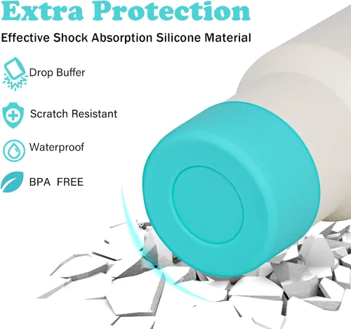 Vista 3 de QIANHAI Botas protectoras de silicona para vaso Stanley Quencher Adventure de 40 onzas y IceFlow de 30 onzas y 20 onzas, funda inferior de botella