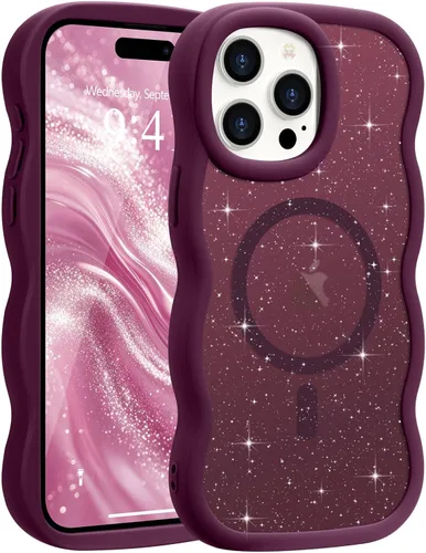 Vista 22 de Pepmune - Funda para iPhone 12 Pro Max con marco ondulado y estructura rígida, color mate claro, cubierta trasera unisex, compatible con Magsafe