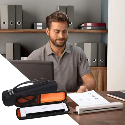 Vista 4 de Mchoi - Funda para Brother DS-940DW/DS-740D/DS-720D, funda de transporte para escáner, carcasa rígida de EVA, a prueba de golpes y semi-impermeable
