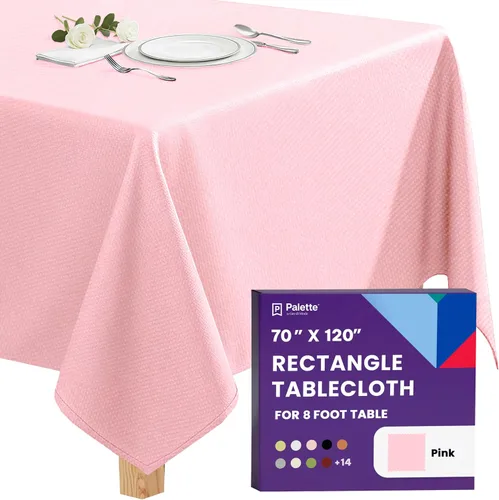 Vista 126 de Gee Di Moda - Mantel rectangular de 60 x 84 pulgadas – Mantel rectangular de poliéster lavable para mesa de 5 pies