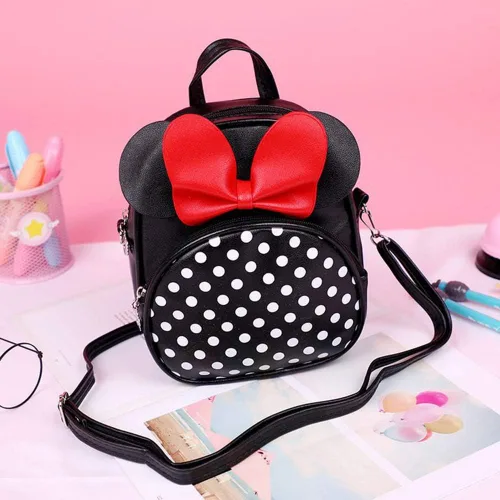 Vista 2 de Linda mochila de ratón para niñas mini mochila pequeña mochila para mujer bolsa de viaje para niña pequeña Negro 87 x 7 inch Mochila Minnie Mouse