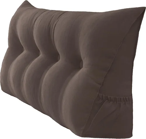 Vista 51 de Peachwell Almohada triangular de lectura para reposo en cama, cojín de refuerzo grande para cabecero, respaldo, almohada de cuña con funda extraíble