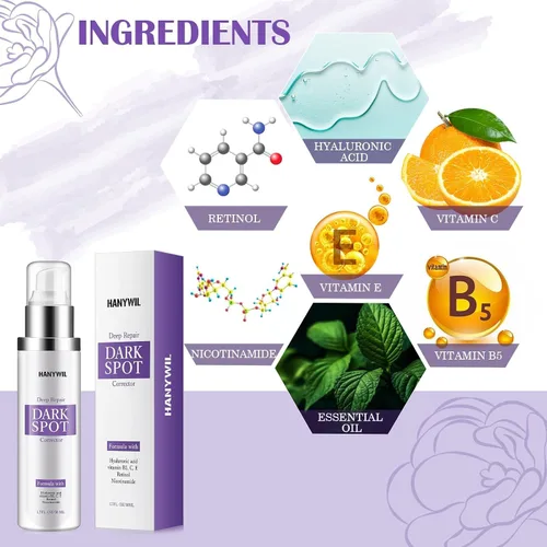 Vista 3 de HANYWIL Eliminador de Manchas Oscuras para Rostro y Cuerpo en Suero, Crema de Reparación Rápida del Tono con Tratamiento de Hiperpigmentación
