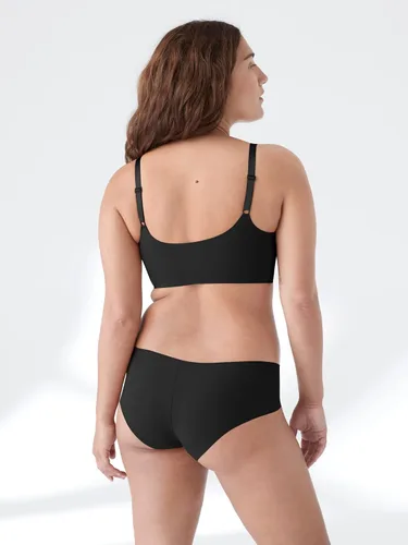 Vista 3 de True & Co - Brasier True Body con tirantes ajustables y cuello redondo para mujer Negro