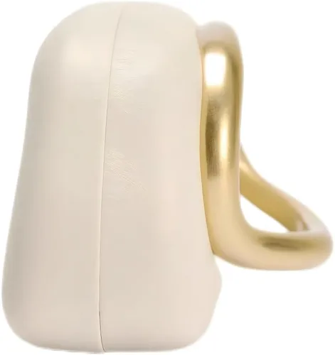 Vista 5 de Bolsos de mano de acrílico de noche para mujer, bolsos de noche, bolso cruzado de piel sintética con acento ovalado dorado