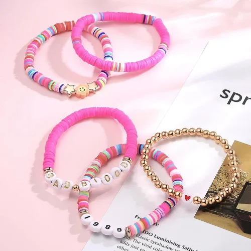 Vista 4 de Taylor Concert Outfit Merch Swift - Pulseras de amistad Eras Tour 1989 Swiftie Anti-héroe Fearless Midnight pulseras para mujeres y niñas