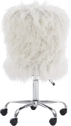 Vista 9 de Linon Cora Faux Flokati - Silla de oficina sin brazos, color blanco