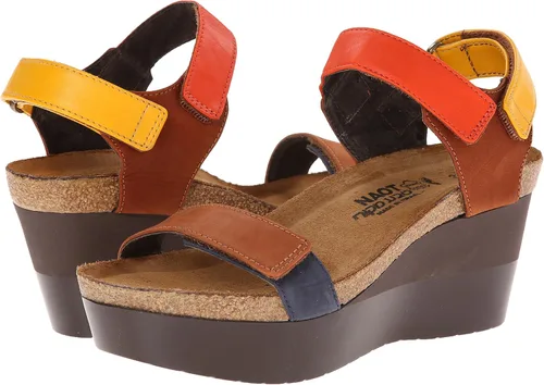 Vista 7 de Naot Sandalia Miracle Wedge para mujer Gris Lagarto Multi piel