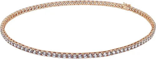 Vista 5 de Tienda Collection Sterling Silver Tennis Necklace with Round Cut Infinite Elements Cubic Zirconia