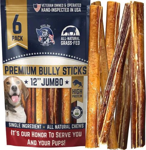 Vista 12 de Devil Dog Pet Co. Palitos Bully Trenzados para Perros – Paquete de 3 Golosinas Masticables de 6 Pulgadas, 100% Naturales, de un Solo Ingrediente
