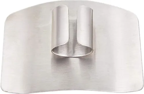 Vista 2 de ReNext Paquete de 2 protectores de dedos de acero inoxidable para cortar y cortar para evitar accidentes al cortar y cortar en cubitos. Útil