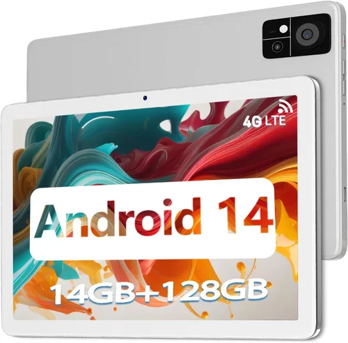 Vista 10 de DOMATON Tabletas, tableta Android de 10.1 pulgadas con 14 GB de RAM 128 GB ROM 1280 * 800 pantalla Incell, procesador octa-core batería de 7000 mAh