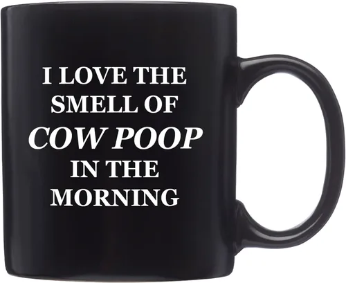 Vista 2 de Rogue River Tactical Divertida taza de café con texto en inglés "I Love The Smell Of Cow Poop In The Morning New", gran idea de regalo para granjero