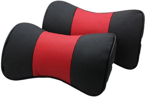 Vista 8 de 2 fundas de cuero para reposacabezas de automóvil, fundas de cojín para almohada (beige)