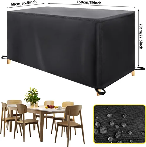 Vista 5 de Juego de muebles de patio, fundas para sofá seccional al aire libre, impermeables, resistentes a los rayos UV, rectangular, para muebles de jardín