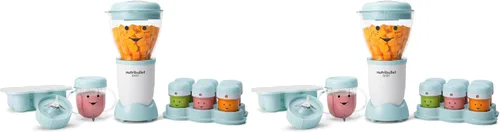 Vista 11 de NutriBullet NBY-50100 Sistema completo de fabricación de alimentos para bebés, 32 onzas, blanco, azul, transparente