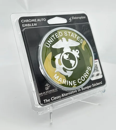 Vista 5 de Emblema de camuflaje cromado para automóvil de Marine Corps