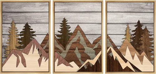 Vista 66 de SIGNWIN Lienzo enmarcado para pared, juego de arte de collage de hojas transparentes en blanco y negro, ilustraciones de naturaleza silvestre, arte