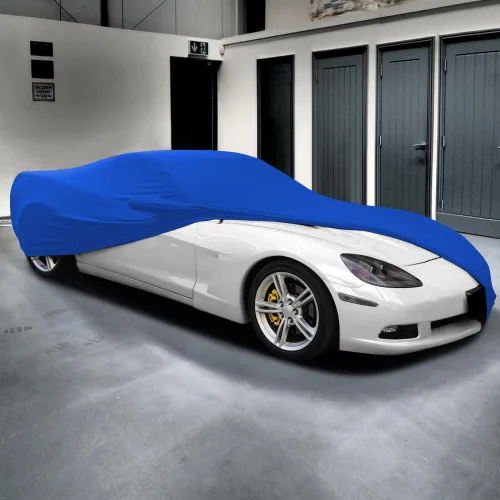 Vista 7 de WinPower Cubierta para Auto Deportivo de Interior 177-189 Pulgadas Elástica a Prueba de Polvo Protección Cubierta Completa para Auto para Garaje Azul