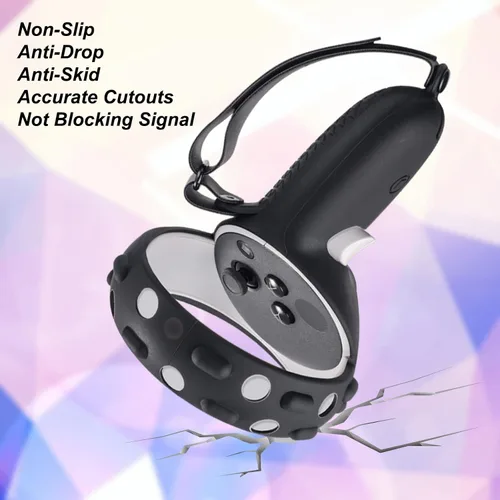 Vista 4 de Accessories Compatible with Oculus Quest 2 Silicone Touch Controller Grip Cover, Face Cover, Headset Shell Cover, Protective Lens Case, Disposable