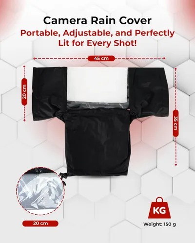 Vista 6 de REFLEX CAMERA Funda protectora universal impermeable para lluvia DSLR/SLR con mangas de cordón y ventana de visión transparente para Sony, Canon