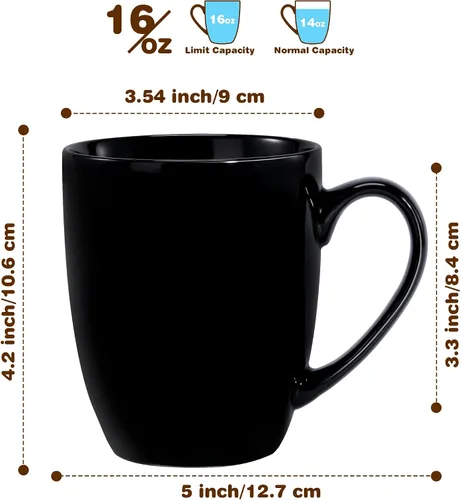 Vista 2 de Urbanstrive Taza de café grande de 16 oz con asa, taza de té taza de café novedosa idea de regalo para hombres y mujeres, trabajo de oficina
