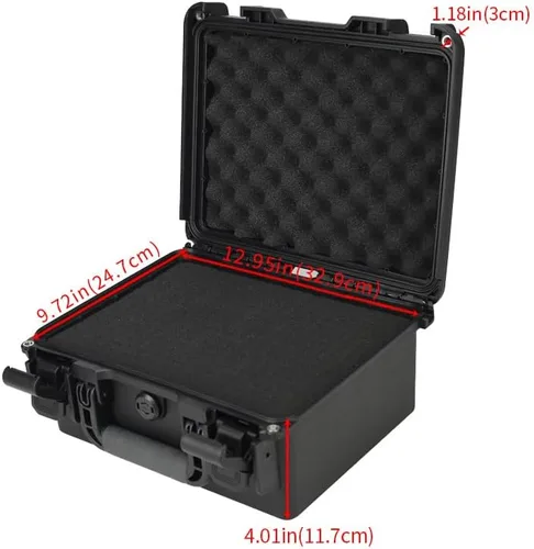 Vista 5 de Funda rígida resistente de 14 a 16 a 17 pulgadas con inserto de espuma personalizable (funda, negro, 14.3 x 12.2 x 6.9 pulgadas)