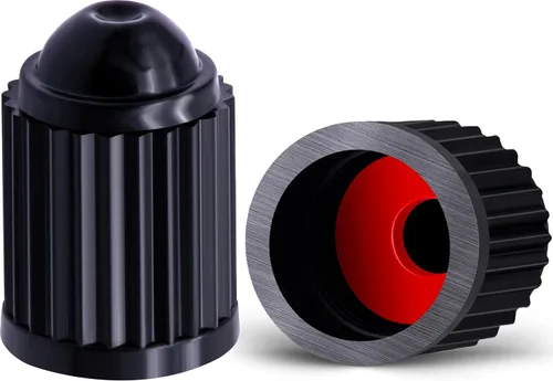 Vista 112 de 10 piezas de tapas de válvula de neumático TPMS con vástago largo, tapas de válvula de rueda de plástico negro para TPMS TR20008, tapas de vástago
