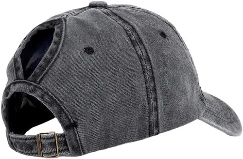 Vista 4 de GEGEEN DOMOG Sombreros de cola de caballo para mujer, gorras de béisbol para mujer, sombrero de camionero, sombreros de moño alto con agujero grande