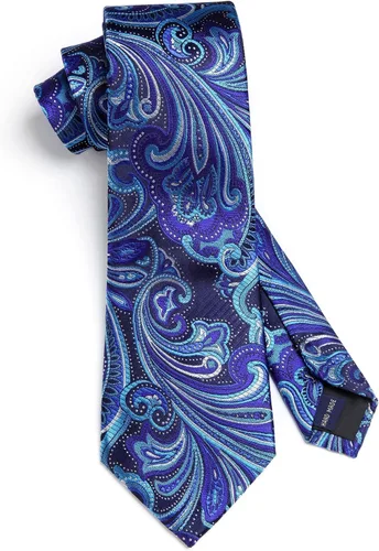 Vista 218 de HISDERN Corbatas para hombre, corbata de cachemira y bolsillo cuadrado tejido clásico floral para hombre, corbata de fiesta de boda