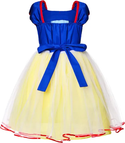 Vista 4 de Disfraz de princesa para niñas pequeñas para fiesta de cumpleaños con diadema