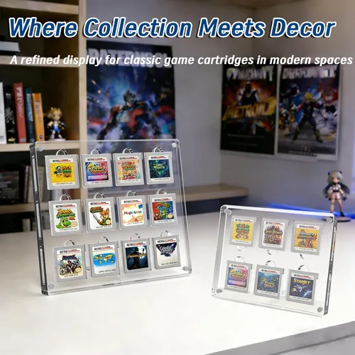 Vista 6 de Estuche de exhibición de cartuchos de videojuegos, compatible con soporte para tarjetas Gameboy Advance, marco acrílico magnético para colección