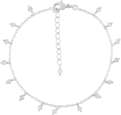 Vista 62 de Yanara Tobilleras de piedras preciosas para mujer, piedra natal natural, chapada en plata, joyería hecha a mano en 8.5 + 1.5 pulgadas, cristales