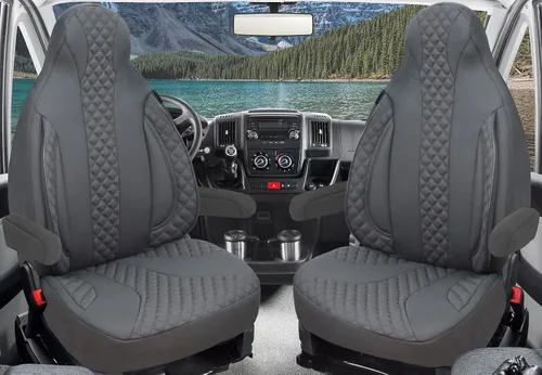 Vista 3 de Seat Covers for Drivers and Passengers Compatible with Motorhome Pössl Weinsberg Knaus Adria Dethleffs Fendt Carthago Bürstner Eura Mobile Pilot