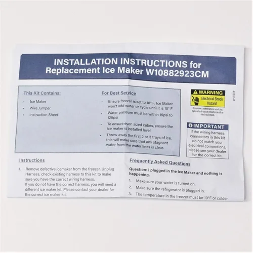 Vista 8 de Máquina de hielo para refrigerador Whirlpool W10882923 W10377151, blanco