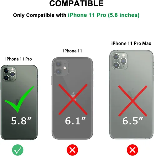 Vista 7 de TENDLIN Compatible con iPhone 11 Pro Funda translúcida mate con parte trasera dura de silicona suave cómoda (negro)