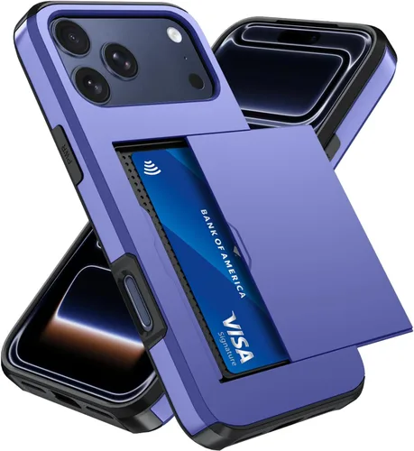 Vista 26 de Qinmay Funda compatible con iPhone 7 Plus/8 Plus con tarjetero, doble capa a prueba de golpes, funda protectora resistente con ranura oculta Negro