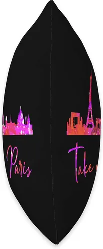 Vista 2 de Paris Love Je t'aime - Almohada de viaje con torre Eiffel (16.0 x 16.0 in), diseño de la Torre Eiffel