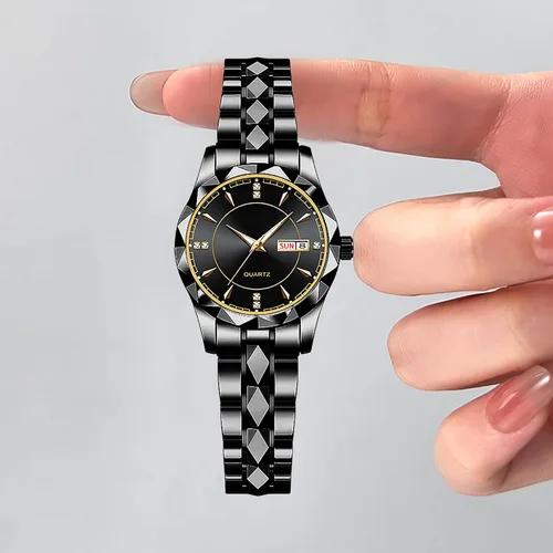 Vista 5 de BESTKANG Reloj de pulsera clásico para mujer, de lujo, impermeable, con calendario, acero inoxidable, de cuarzo, para mujer