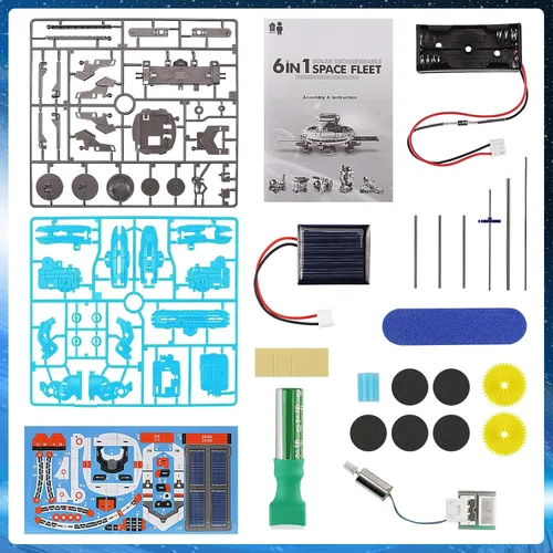 Vista 5 de Proyectos STEM para niños de 8 a 12 años Kit de robot solar 6-en-1 Juguetes espaciales para niño niña de 10 años Regalo Juguetes Kits de ciencia