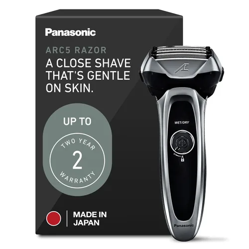 Vista 11 de Afeitadora eléctrica Panasonic ARC5 de tamaño palma, afeitadora de viaje compacta de lujo manual con sistema de corte de 5 cuchillas y carga USB-C