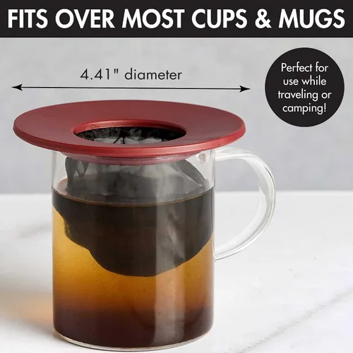 Vista 5 de Primula - Filtro de café para taza individual, calce casi universal, ideal para viaje, ecológico, reutilizable, filtro de malla fina, apto