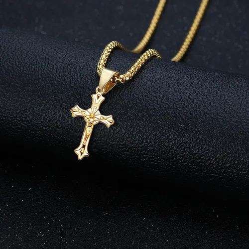 Vista 4 de 60 dijes chapados en oro de cruz cristiana de Jesús Crucifijo religioso chapado en oro para hacer joyas, colgantes, collares, pulseras, llaveros