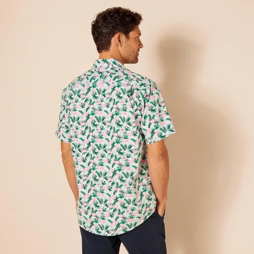 Vista 2 de Tienda Essentials - Camisa para hombre, manga corta, de ajuste regular, estampada
