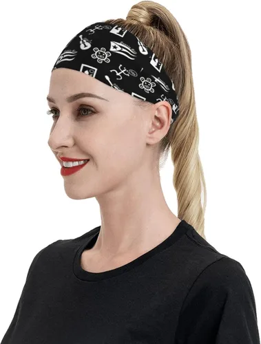 Vista 8 de Diademas de entrenamiento con la bandera de Puerto Rico para mujeres y hombres, bandera, entrenamiento, deportes, yoga, correr, trotar