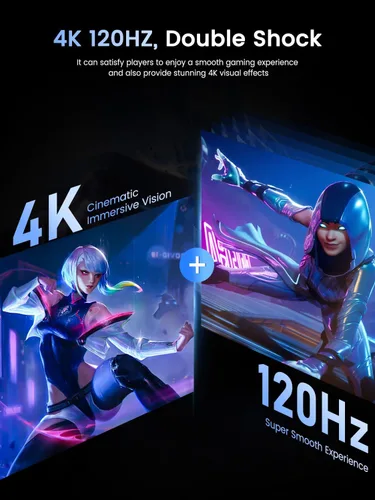 Vista 2 de UPERFECT Monitor portátil 4K 120HZ QLED de 17.3 pulgadas Monitor de juegos de 0.1 ms, 500 Nits 3840 * 2160 UHD 100% DCI-P3 USB-C y HDMI