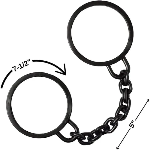 Vista 4 de amscan Accesorio de disfraz de grilletes de juguete, 7 1/2 x 3 pulgadas, negro, 1 unidad